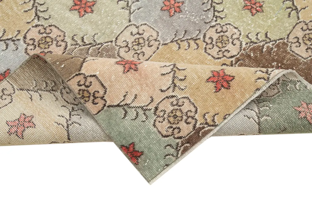 Damalı Modern Dizayn Geometrik Multi Renk Pamuk Üstü Yün El Dokuma Halı-130x240 - Görsel 6