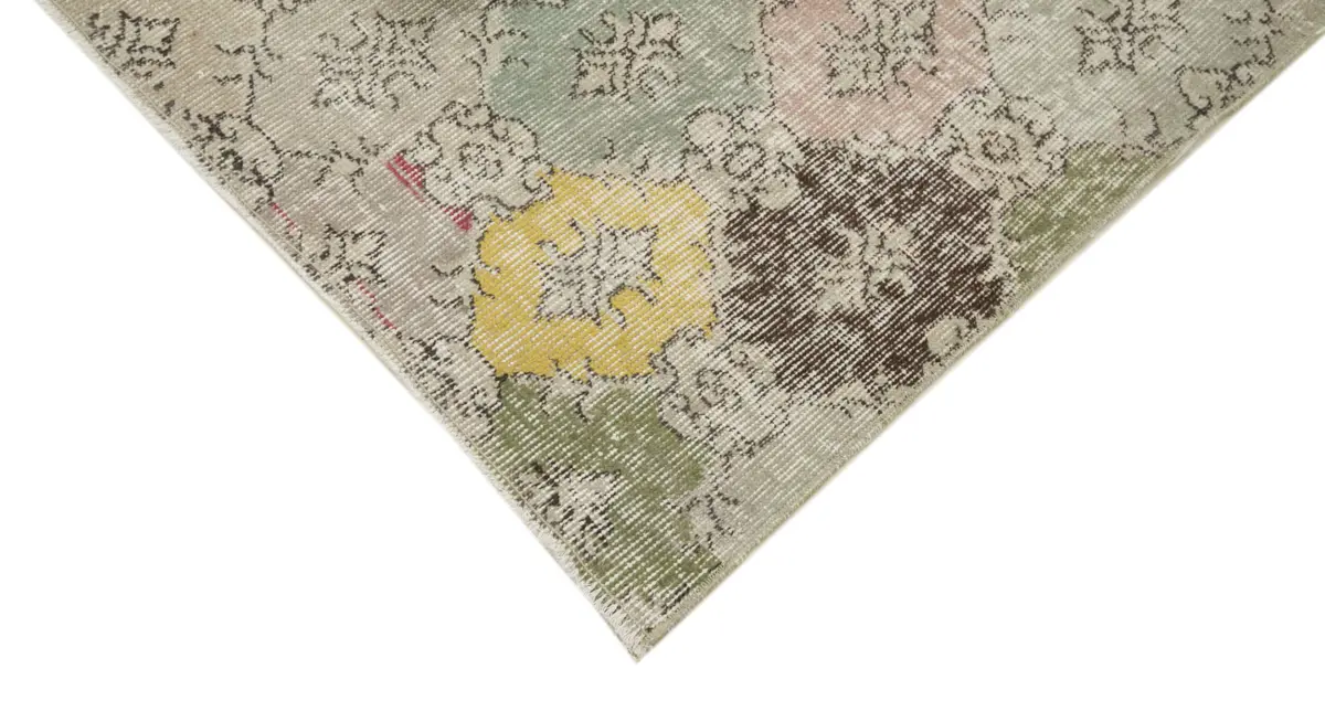 Damalı Modern Dizayn Geometrik Multi Renk Pamuk Üstü Yün El Dokuma Halı-166x278 - Görsel 4