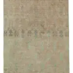 Damalı Modern Dizayn Geometrik Turuncu Pamuk Üstü Yün El Dokuma Halı-156x258