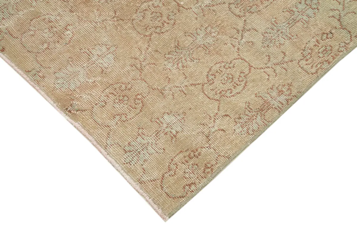 Damalı Modern Dizayn Geometrik Turuncu Pamuk Üstü Yün El Dokuma Halı-156x258 - Görsel 4