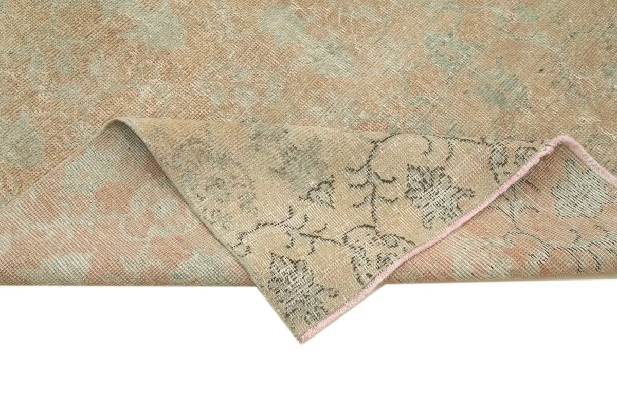 Damalı Modern Dizayn Geometrik Turuncu Pamuk Üstü Yün El Dokuma Halı-156x258 - Görsel 6