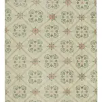 Damalı Modern Dizayn Geometrik Bej Pamuk Üstü Yün El Dokuma Halı-147x251