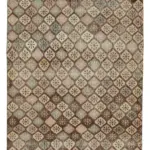 Damalı Modern Dizayn Geometrik Multi Renk Pamuk Üstü Yün El Dokuma Halı-177x280