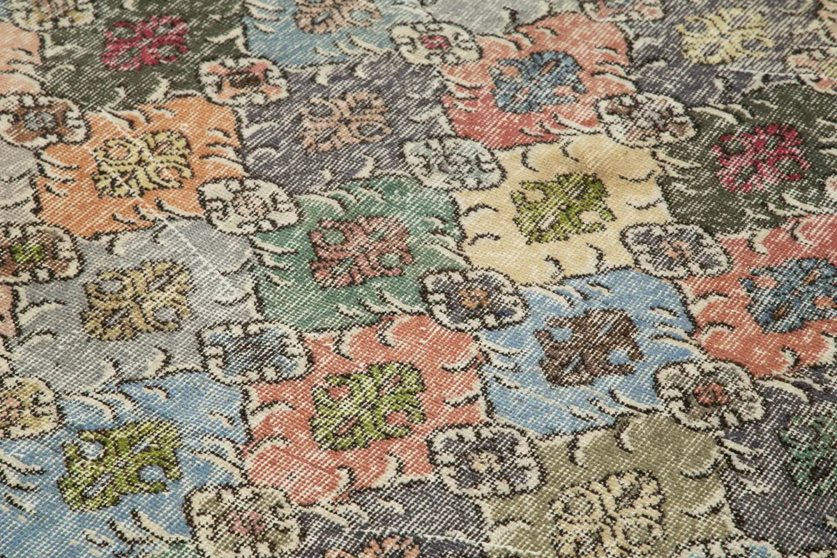 Damalı Modern Dizayn Geometrik Multi Renk Pamuk Üstü Yün El Dokuma Halı-178x326 - Görsel 5