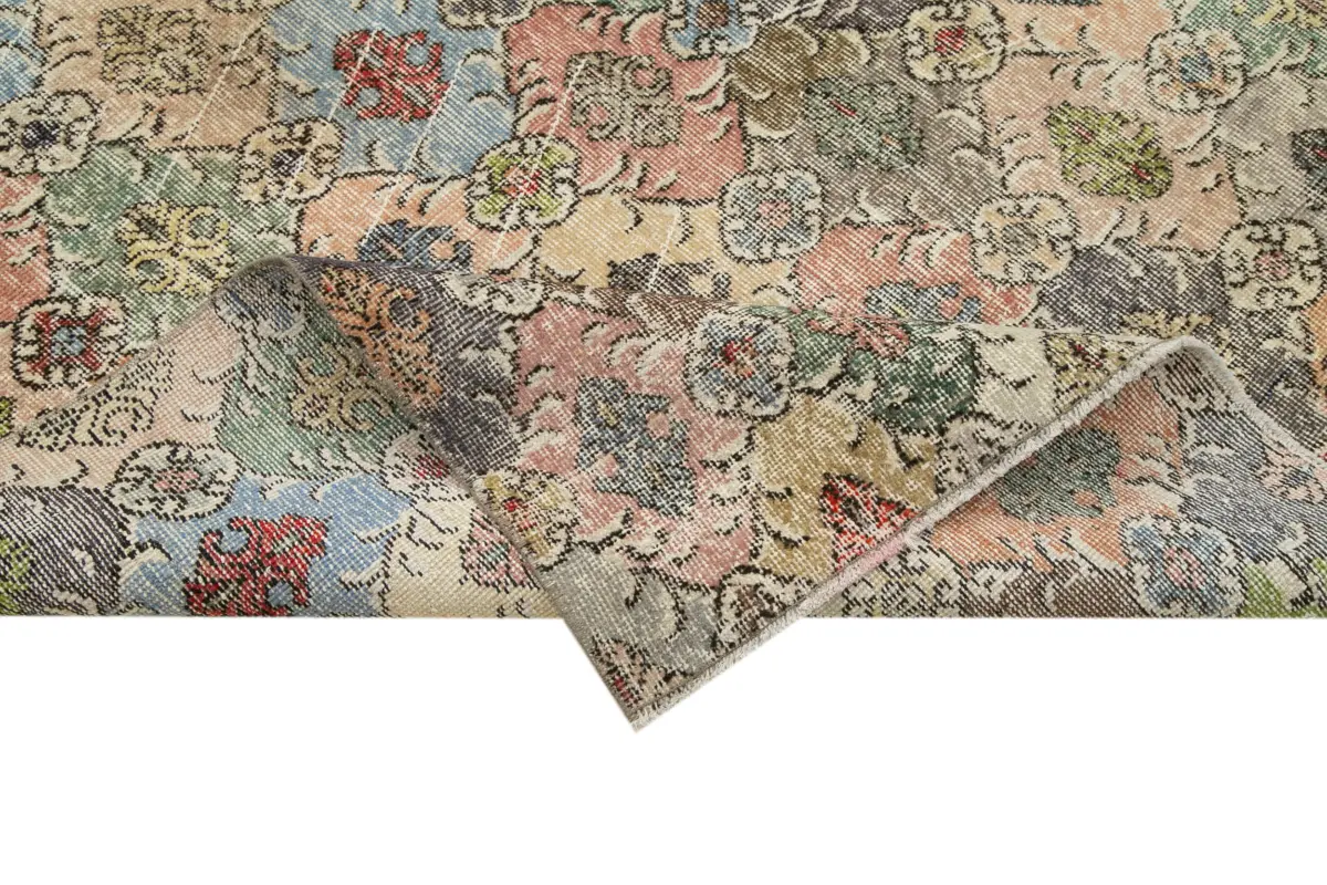 Damalı Modern Dizayn Geometrik Multi Renk Pamuk Üstü Yün El Dokuma Halı-178x326 - Görsel 6