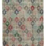 Damalı Modern Dizayn Geometrik Multi Renk Pamuk Üstü Yün El Dokuma Halı-177x273