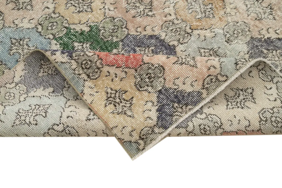 Damalı Modern Dizayn Geometrik Multi Renk Pamuk Üstü Yün El Dokuma Halı-177x273 - Görsel 6