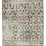 Damalı Modern Dizayn Geometrik Multi Renk Pamuk Üstü Yün El Dokuma Halı-180x320