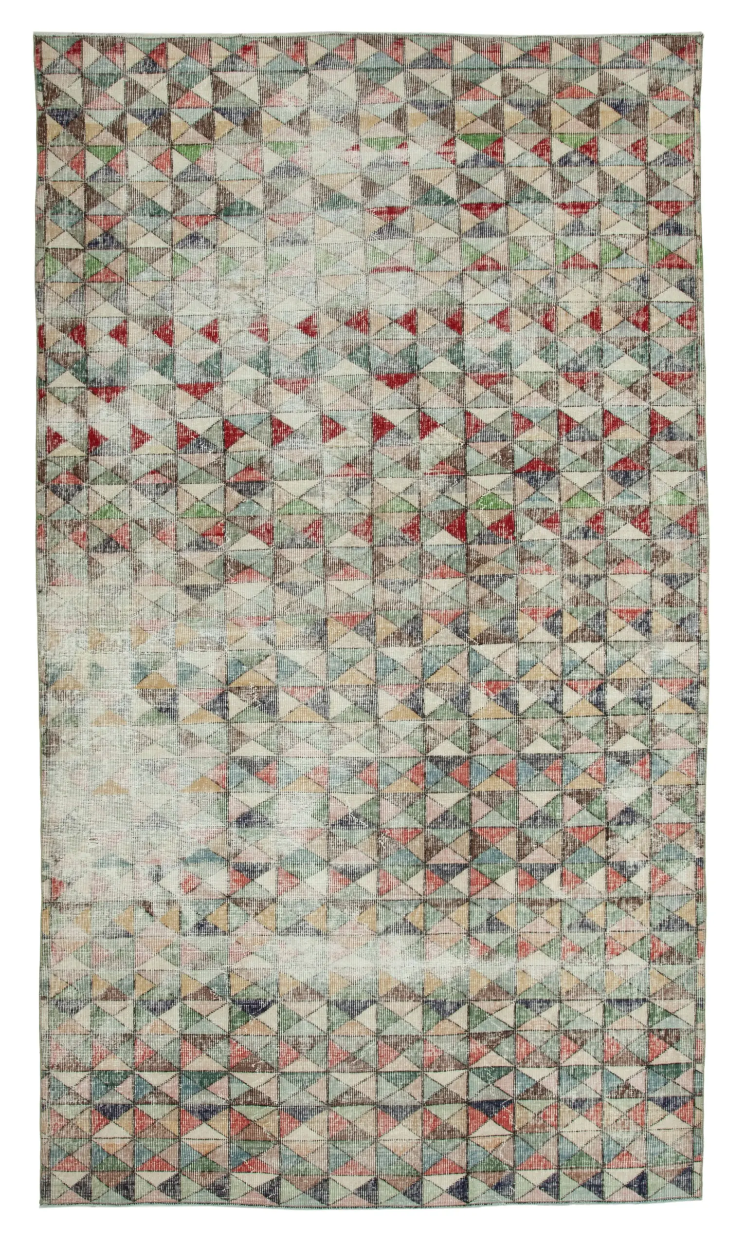 Rc_33112_0_Multicolor_Geometric_Rugs Damalı Modern Dizayn Geometrik Multi Renk Pamuk Üstü Yün El Dokuma Halı-180x320 - Görsel 1