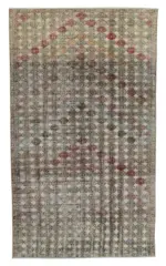 Damalı Modern Dizayn Geometrik Multi Renk Pamuk Üstü Yün El Dokuma Halı-171x292