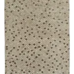 Damalı Modern Dizayn Geometrik Kahverengi Pamuk Üstü Yün El Dokuma Halı-167x324