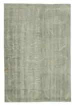 Damalı Modern Dizayn Geometrik Yeşil Pamuk Üstü Yün El Dokuma Halı-184x268