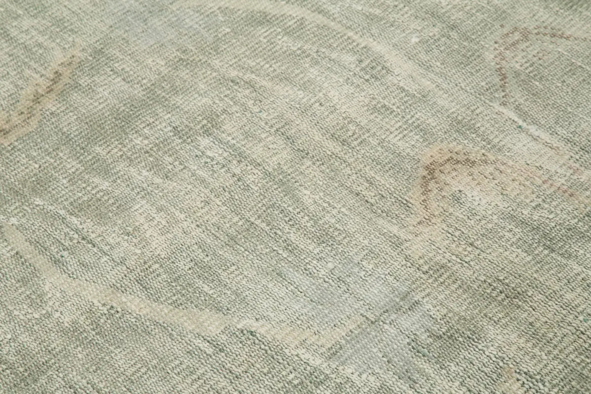 Damalı Modern Dizayn Geometrik Yeşil Pamuk Üstü Yün El Dokuma Halı-184x268 - Görsel 5