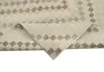 Damalı Modern Dizayn Geometrik Bej Pamuk Üstü Yün El Dokuma Halı-178x304 - Görsel 6