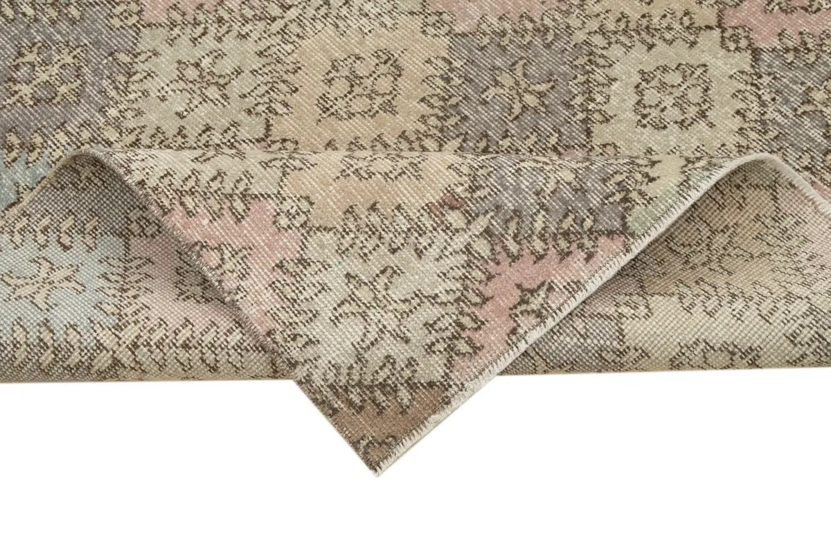 Damalı Modern Dizayn Geometrik Multi Renk Pamuk Üstü Yün El Dokuma Halı-149x282 - Görsel 6