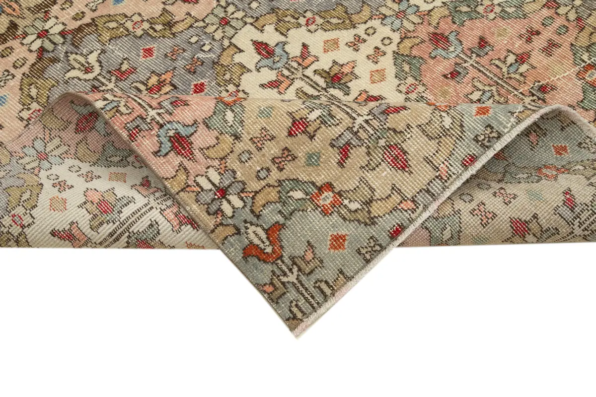 Damalı Modern Dizayn Geometrik Multi Renk Pamuk Üstü Yün El Dokuma Halı-137x285 - Görsel 6