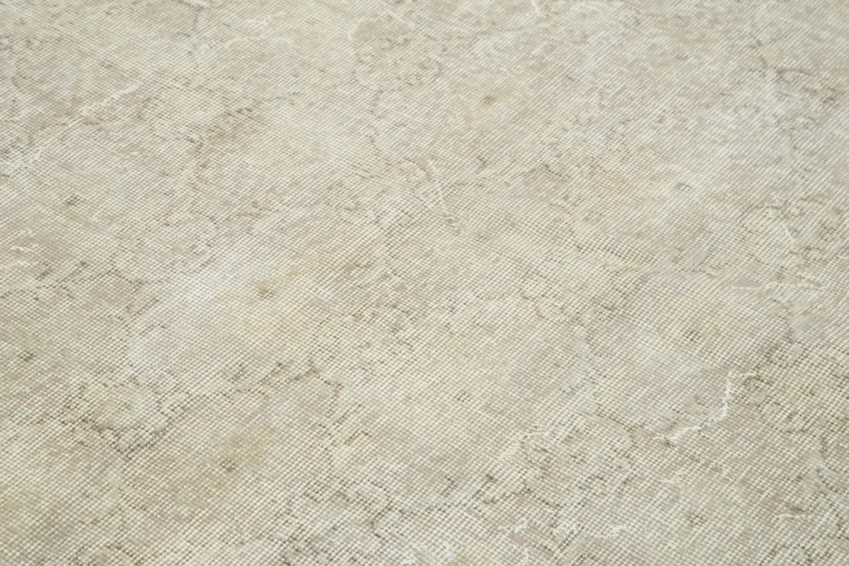 Damalı Modern Dizayn Geometrik Bej Pamuk Üstü Yün El Dokuma Halı-205x312 - Görsel 5