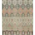 Damalı Modern Dizayn Geometrik Multi Renk Pamuk Üstü Yün El Dokuma Halı-162x294