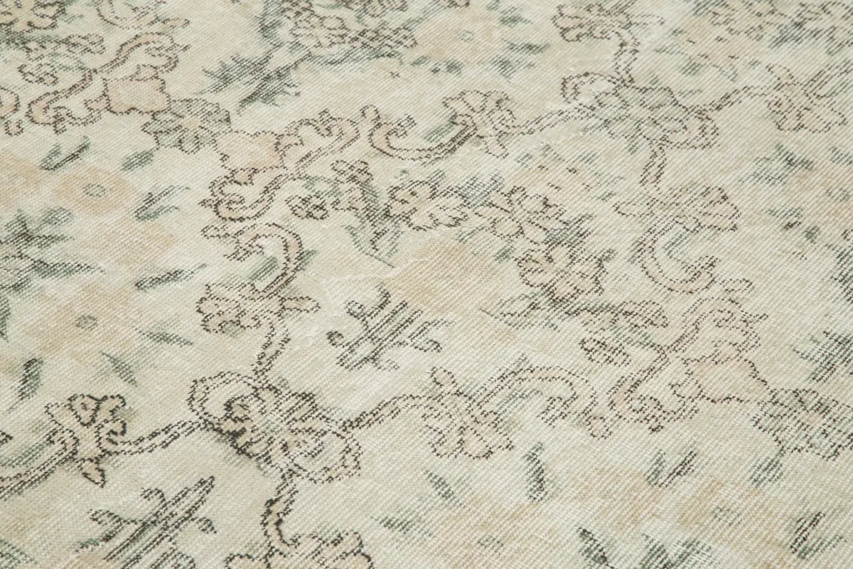 Damalı Modern Dizayn Geometrik Bej Pamuk Üstü Yün El Dokuma Halı-173x275 - Görsel 5