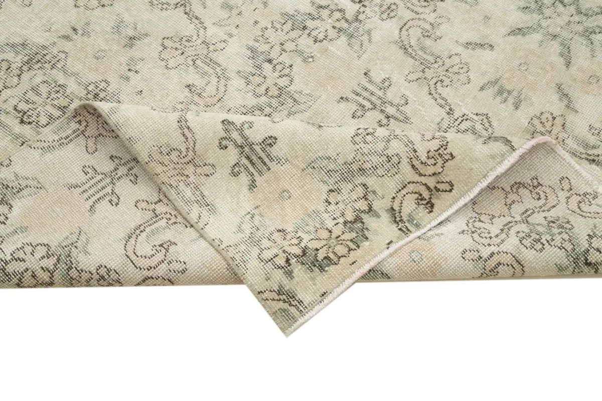 Damalı Modern Dizayn Geometrik Bej Pamuk Üstü Yün El Dokuma Halı-173x275 - Görsel 6