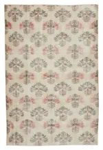 Damalı Modern Dizayn Geometrik Sarı Pamuk Üstü Yün El Dokuma Halı-172x259