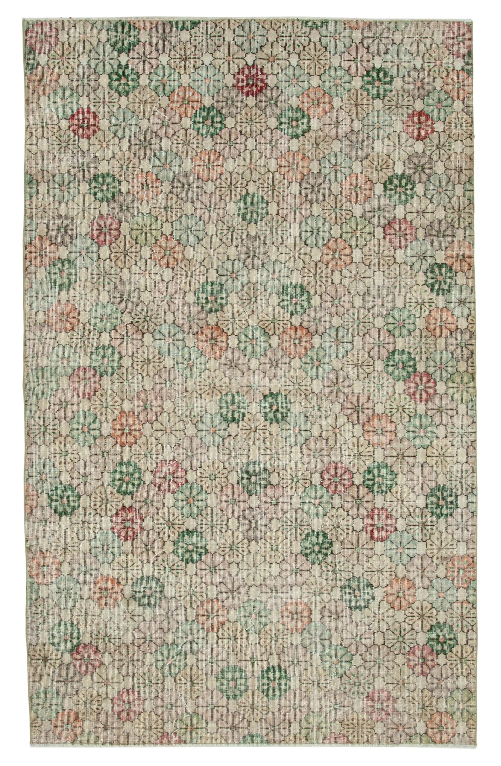 Rc_33148_0_Multicolor_Geometric_Rugs Damalı Modern Dizayn Geometrik Multi Renk Pamuk Üstü Yün El Dokuma Halı-162x260 - Görsel 1