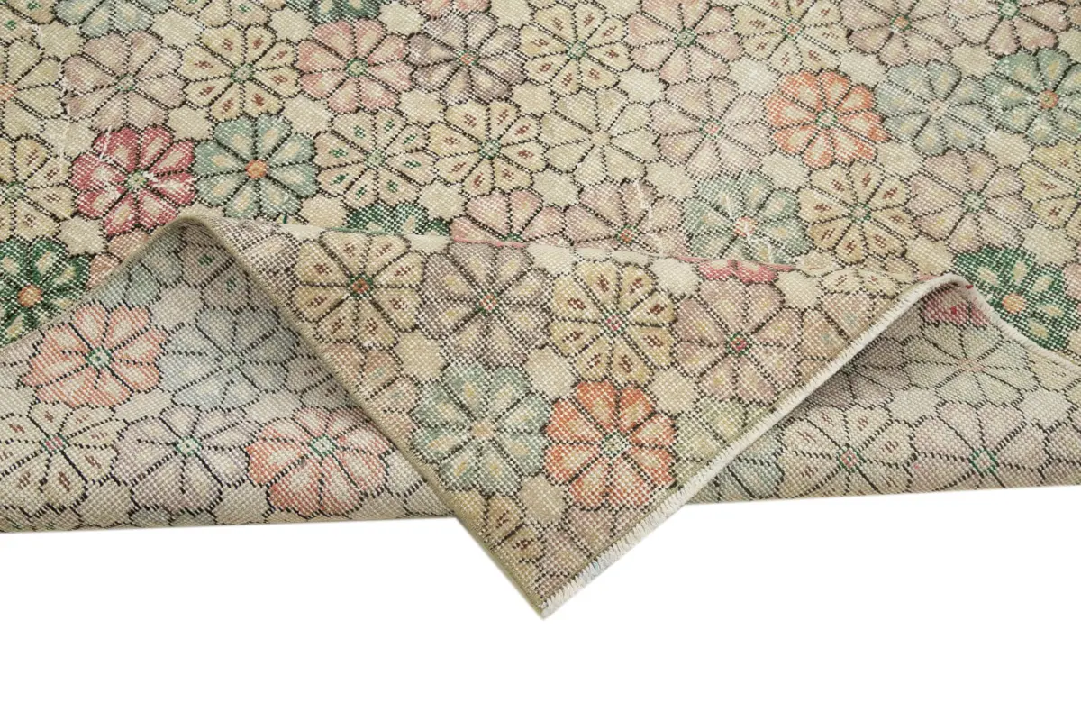 Damalı Modern Dizayn Geometrik Multi Renk Pamuk Üstü Yün El Dokuma Halı-162x260 - Görsel 6