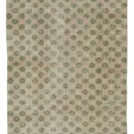 Damalı Modern Dizayn Geometrik Bej Pamuk Üstü Yün El Dokuma Halı-157x267