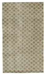 Damalı Modern Dizayn Geometrik Bej Pamuk Üstü Yün El Dokuma Halı-157x267