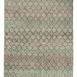 Damalı Modern Dizayn Geometrik Bej Pamuk Üstü Yün El Dokuma Halı-142x287