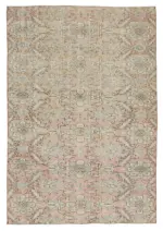 Damalı Modern Dizayn Geometrik Kırmızı Pamuk Üstü Yün El Dokuma Halı-165x237