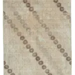 Damalı Modern Dizayn Geometrik Bej Pamuk Üstü Yün El Dokuma Halı-164x255