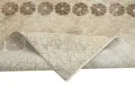 Damalı Modern Dizayn Geometrik Bej Pamuk Üstü Yün El Dokuma Halı-164x255 - Görsel 6