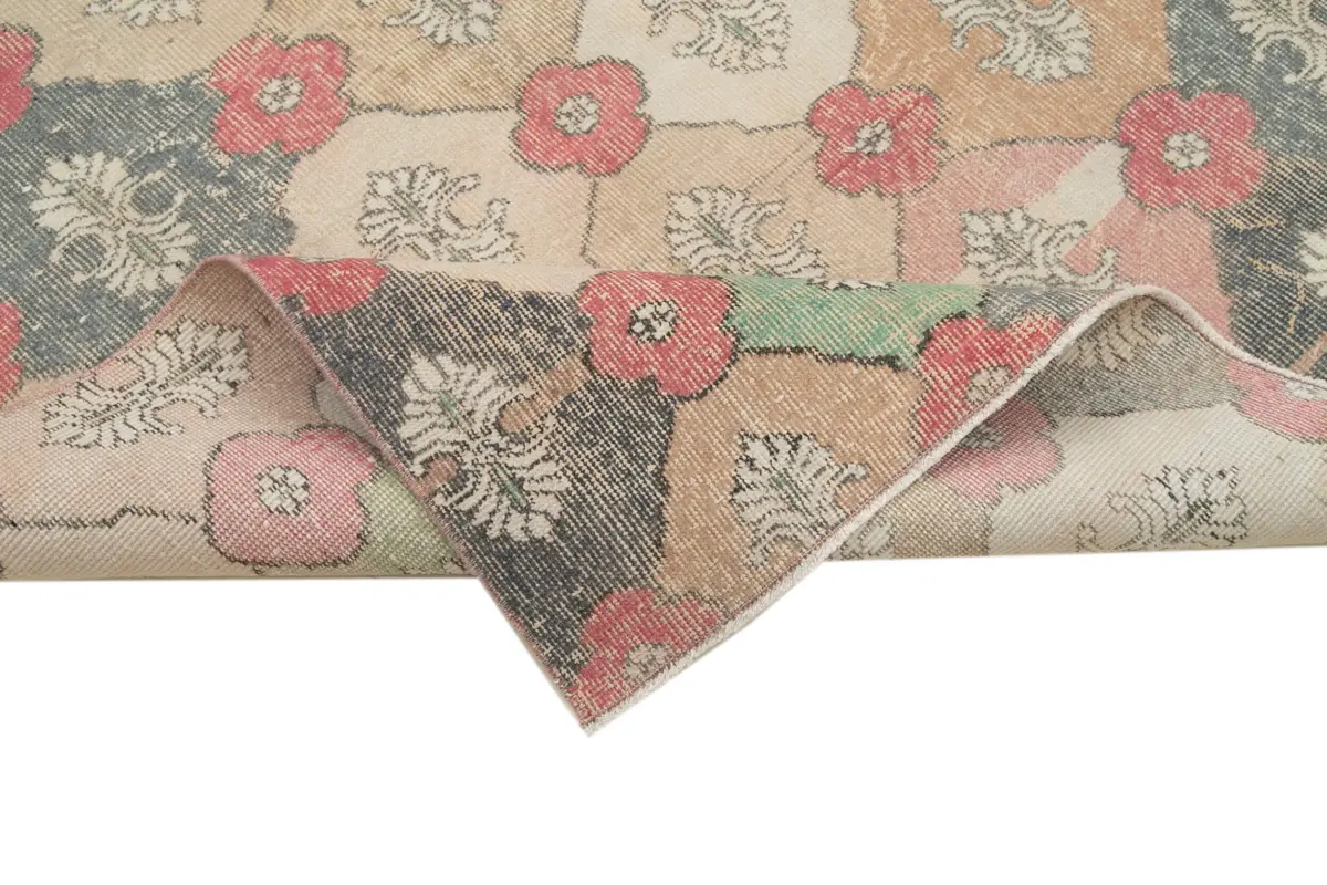 Damalı Modern Dizayn Geometrik Multi Renk Pamuk Üstü Yün El Dokuma Halı-135x272 - Görsel 6