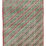 Damalı Modern Dizayn Geometrik Kırmızı Pamuk Üstü Yün El Dokuma Halı-118x212