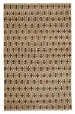 Damalı Modern Dizayn Geometrik Kırmızı Pamuk Üstü Yün El Dokuma Halı-176x284