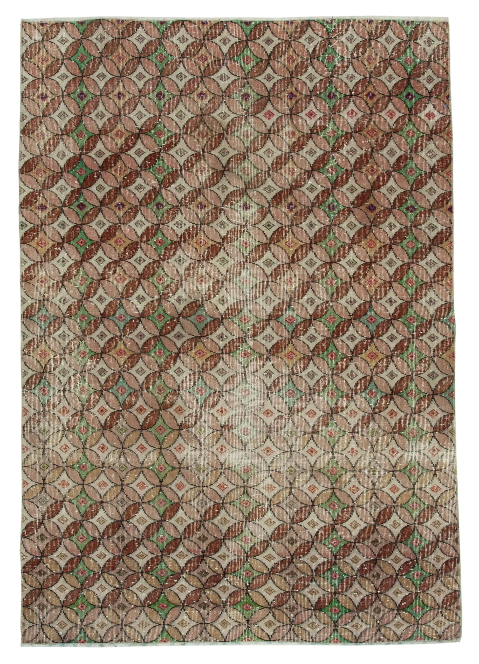 Damalı Modern Dizayn Geometrik Multi Renk Pamuk Üstü Yün El Dokuma Halı-150x216 - Görsel 1
