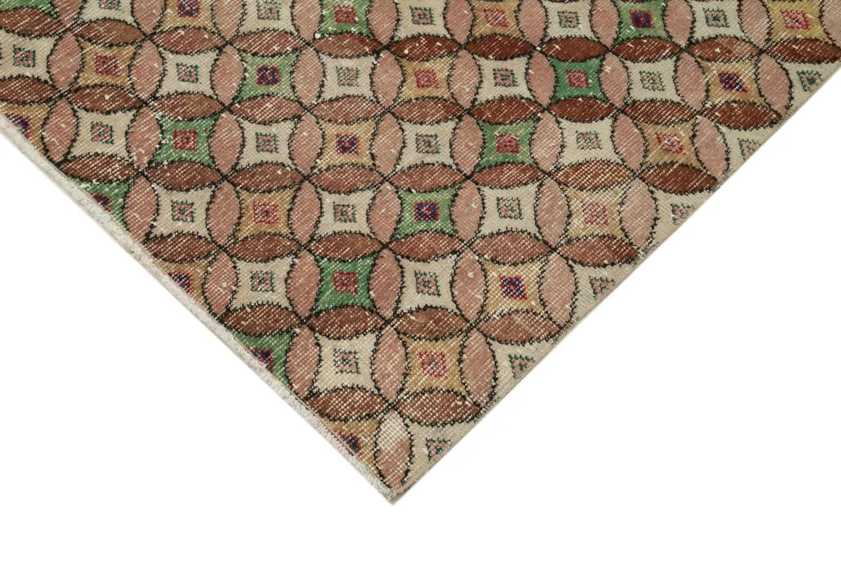 Damalı Modern Dizayn Geometrik Multi Renk Pamuk Üstü Yün El Dokuma Halı-150x216 - Görsel 4