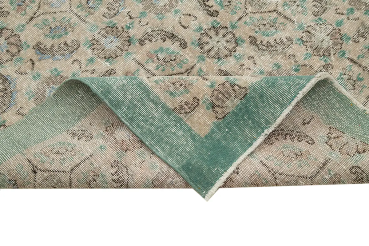 Damalı Modern Dizayn Geometrik Bej Pamuk Üstü Yün El Dokuma Halı-210x308 - Görsel 6