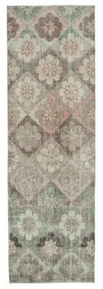 Damalı Modern Dizayn Geometrik Multi Renk Pamuk Üstü Yün El Dokuma Halı-100x320