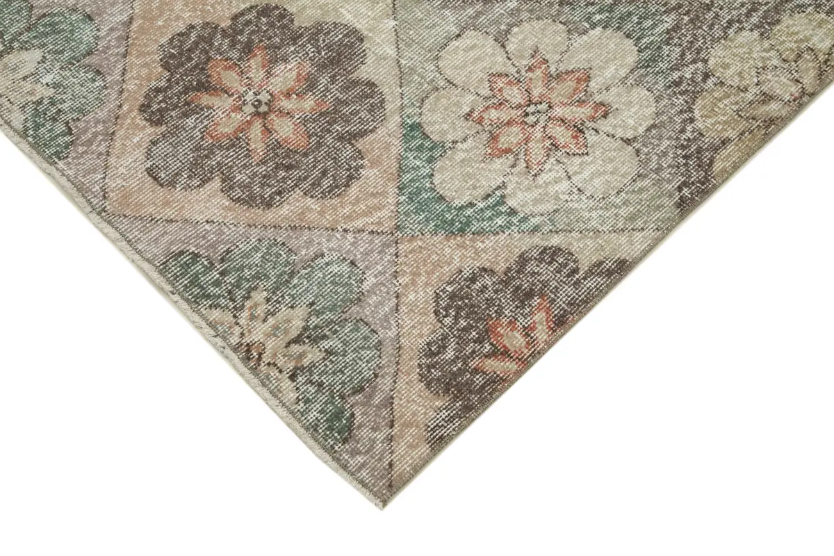 Damalı Modern Dizayn Geometrik Multi Renk Pamuk Üstü Yün El Dokuma Halı-100x320 - Görsel 4