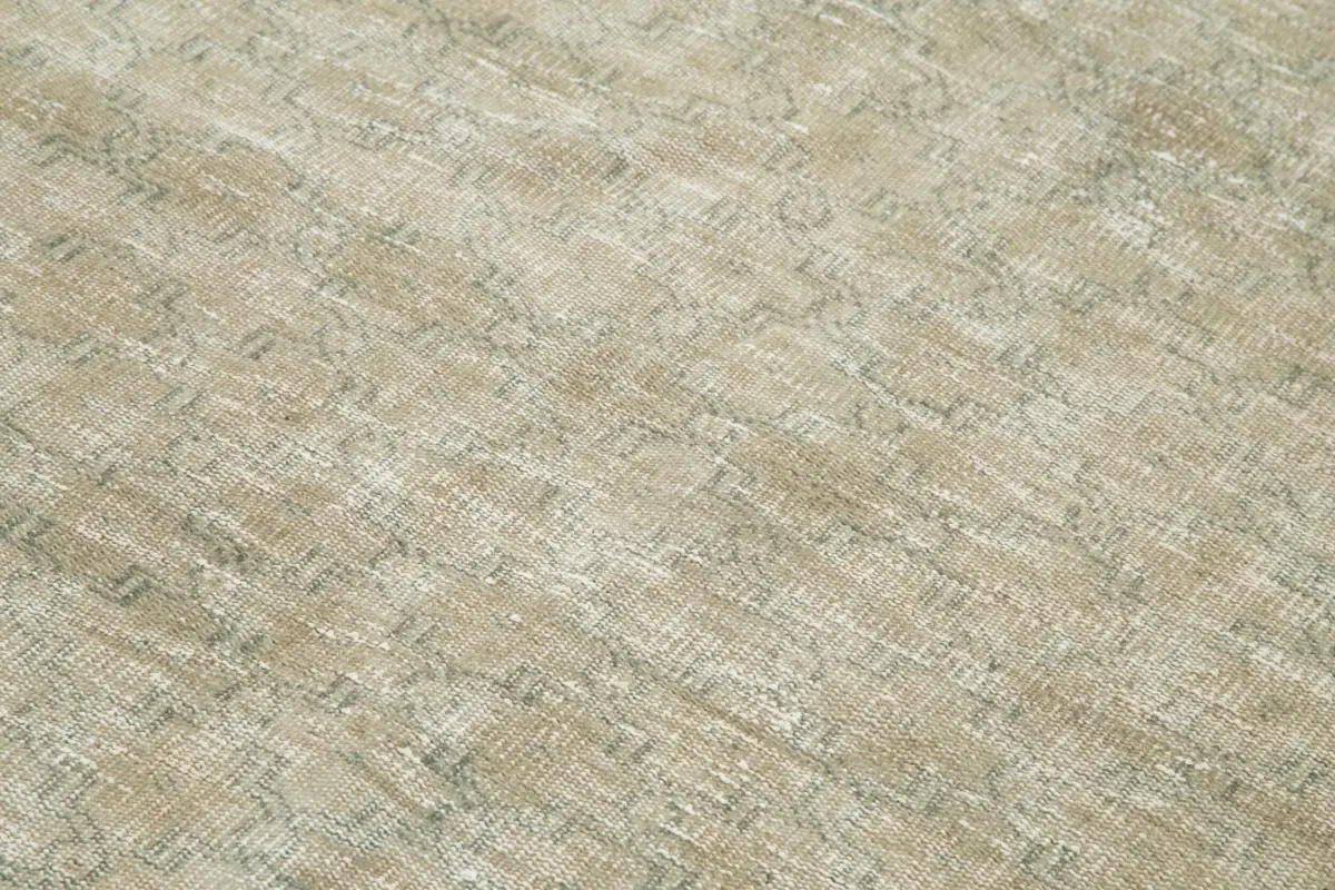 Damalı Modern Dizayn Geometrik Bej Pamuk Üstü Yün El Dokuma Halı-157x262 - Görsel 5