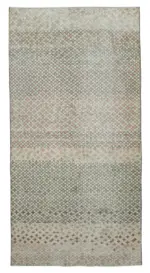 Damalı Modern Dizayn Geometrik Multi Renk Pamuk Üstü Yün El Dokuma Halı-138x277