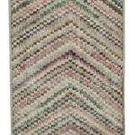 Damalı Modern Dizayn Geometrik Multi Renk Pamuk Üstü Yün El Dokuma Halı-137x278