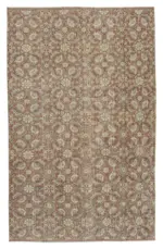 Damalı Modern Dizayn Geometrik Kırmızı Pamuk Üstü Yün El Dokuma Halı-165x263