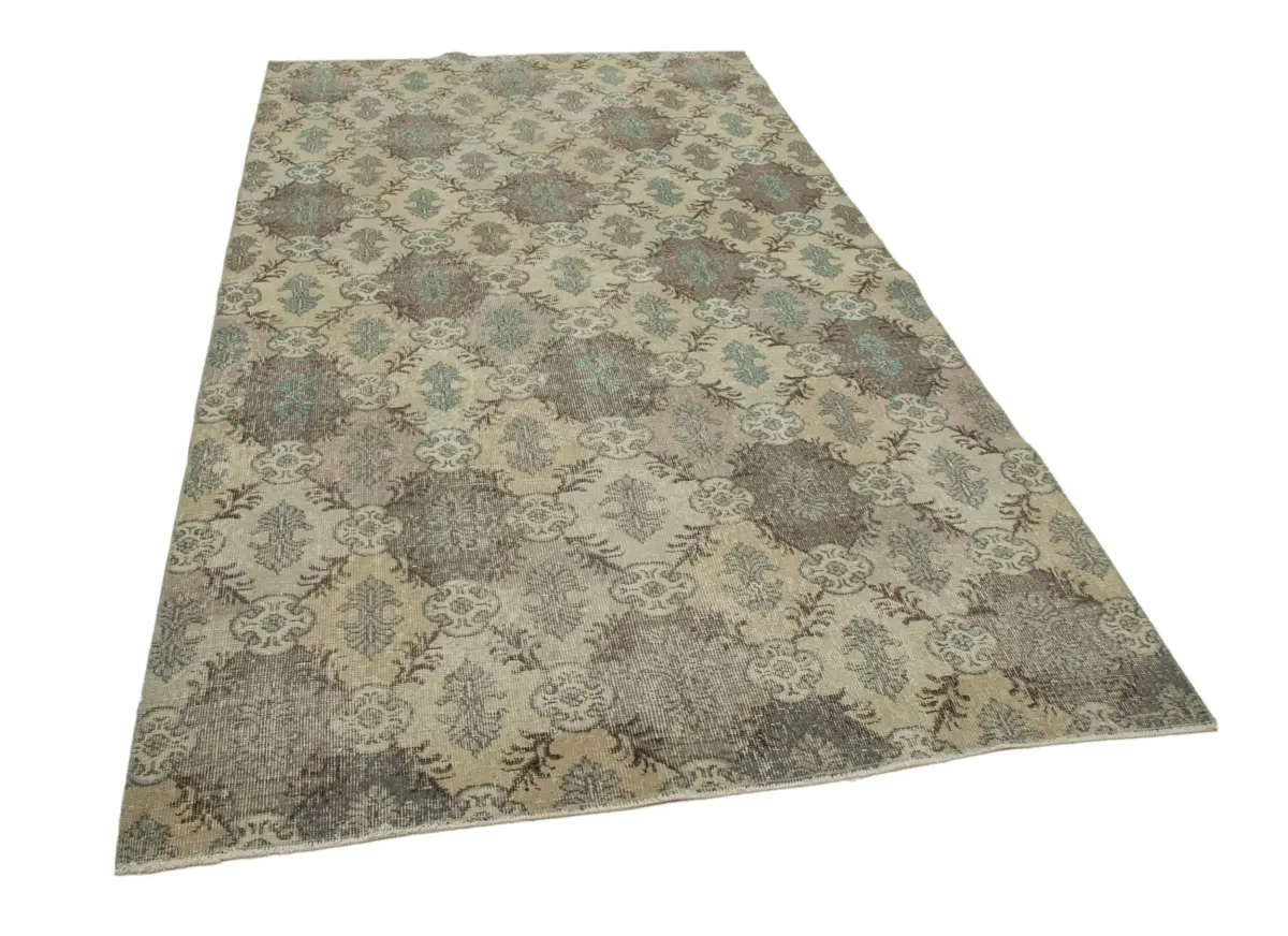 Damalı Modern Dizayn Geometrik Multi Renk Pamuk Üstü Yün El Dokuma Halı-159x283 - Görsel 2