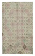 Damalı Modern Dizayn Geometrik Multi Renk Pamuk Üstü Yün El Dokuma Halı-153x260