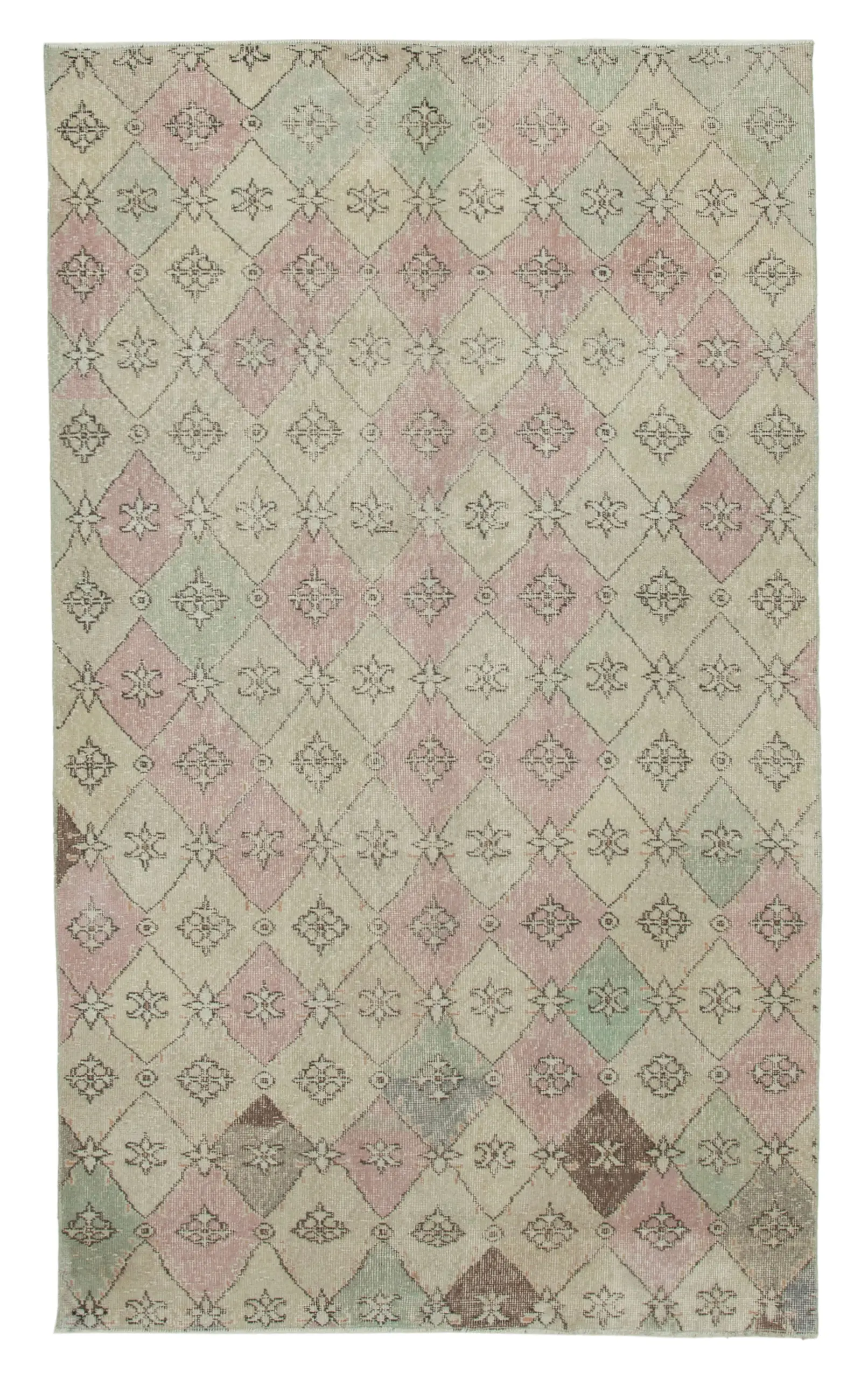 Rc_33209_0_Multicolor_Geometric_Rugs Damalı Modern Dizayn Geometrik Multi Renk Pamuk Üstü Yün El Dokuma Halı-153x260 - Görsel 1