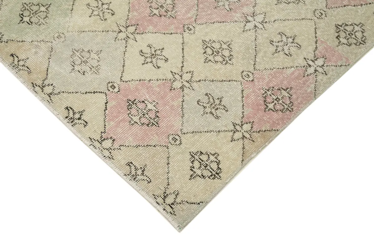 Damalı Modern Dizayn Geometrik Multi Renk Pamuk Üstü Yün El Dokuma Halı-153x260 - Görsel 4