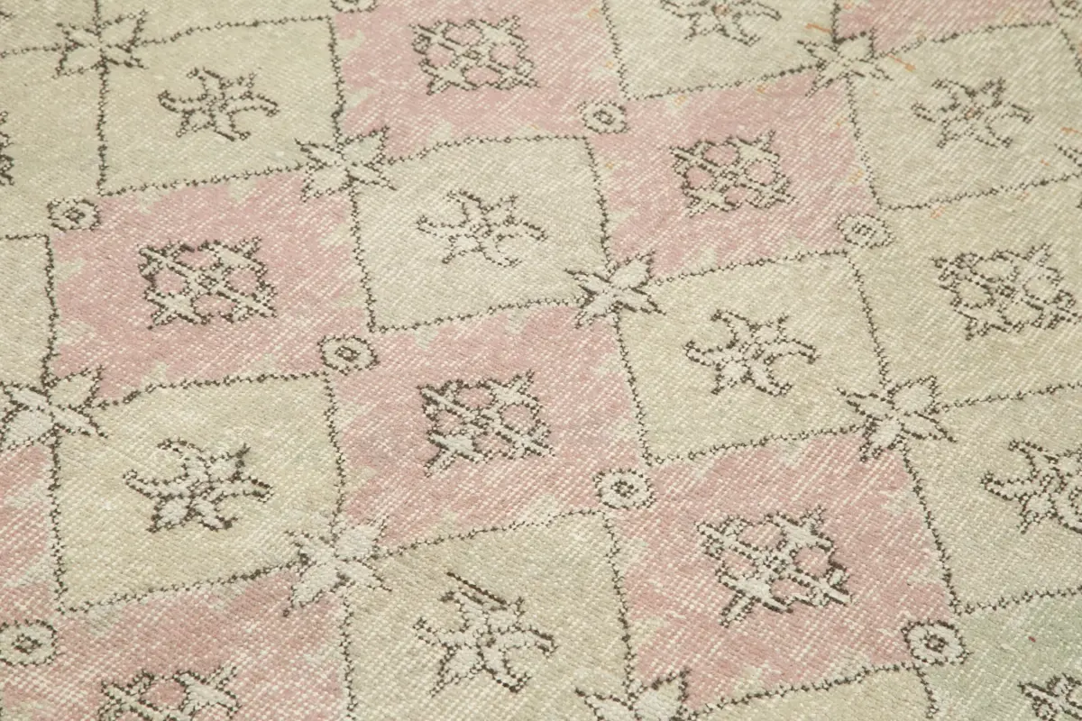 Damalı Modern Dizayn Geometrik Multi Renk Pamuk Üstü Yün El Dokuma Halı-153x260 - Görsel 5